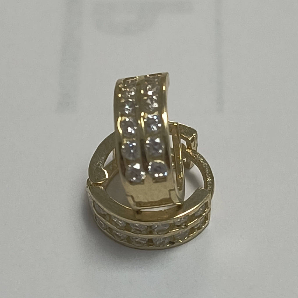 ARETES HUGGIES C CIRCONIAS 14K 1.7 GR (NUEVO)