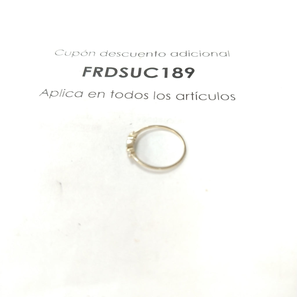 ANILLOS TEJIDO ANILLITO C CIRCONIAS Y PIEDRA VERDE 14K 9 1.2 GR (NUEVO)
