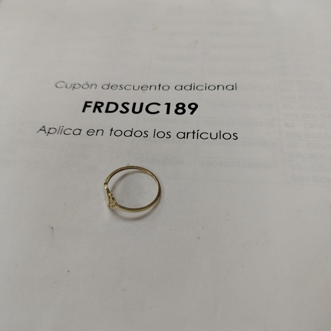 ANILLOS ANILLITO 10K TALLA 8 1 GR (NUEVO)