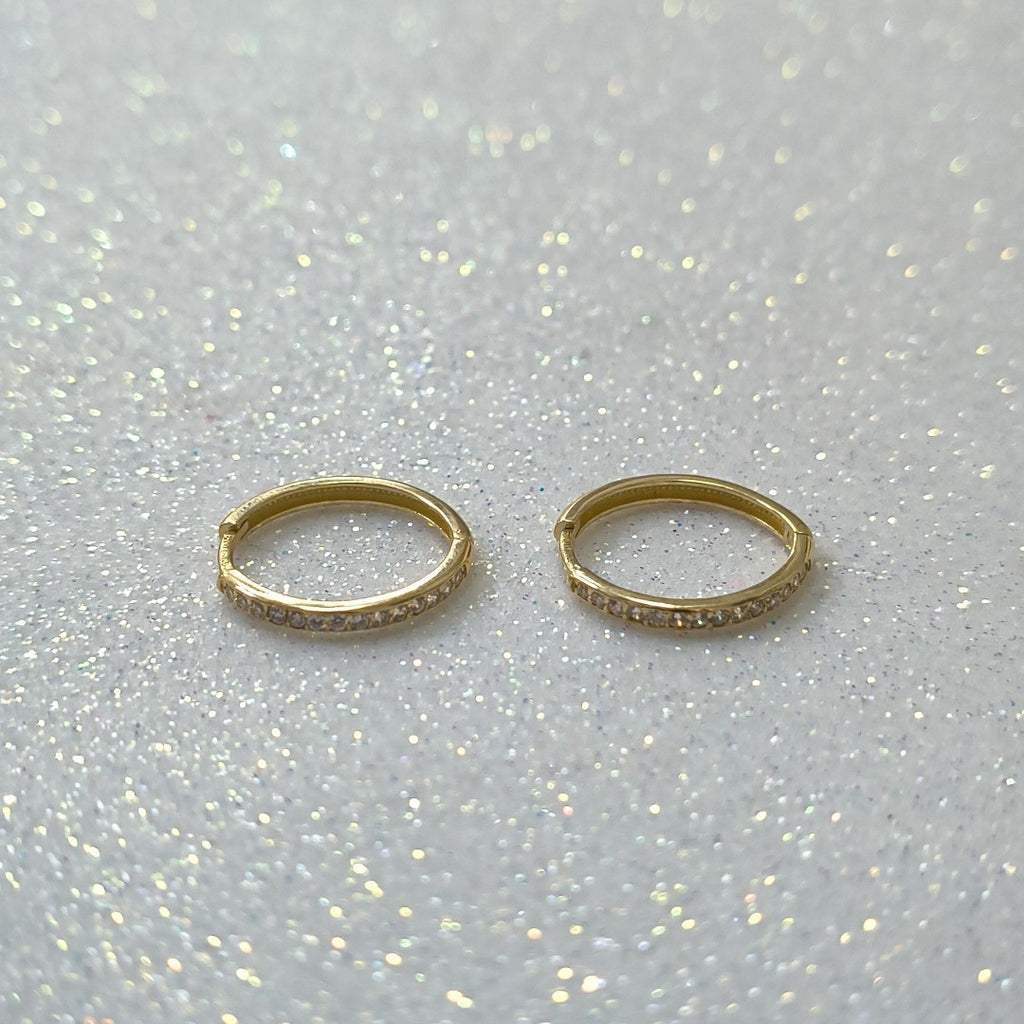 ARETES ARRACADAS C CIRCONIAS 14K 2 GR (NUEVO)