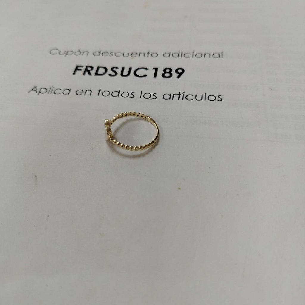 ANILLO ANILLITO FIG CORAZON C CIRCONIAS 14K 7 TALLA 1.6 GR (NUEVO)