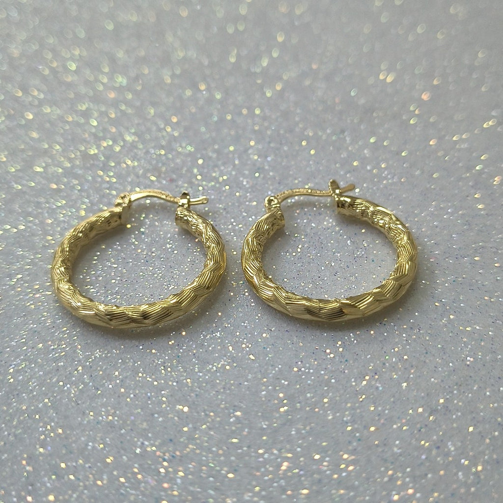 ARETES TEJIDO ARRACADA LABRADA 14K 2.6 GR (NUEVO)