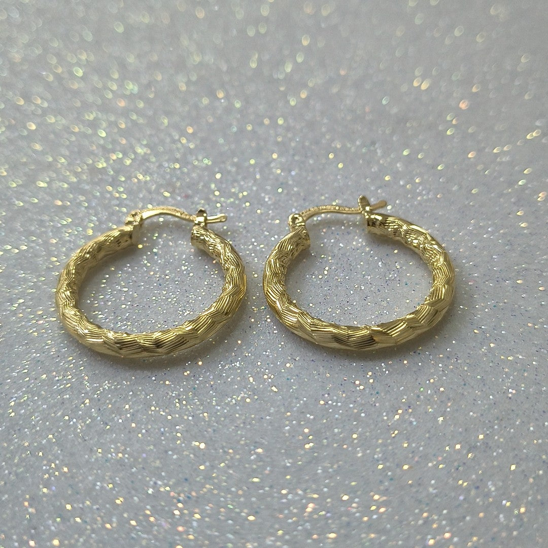 ARETES TEJIDO ARRACADA LABRADA 14K 2.6 GR (NUEVO)