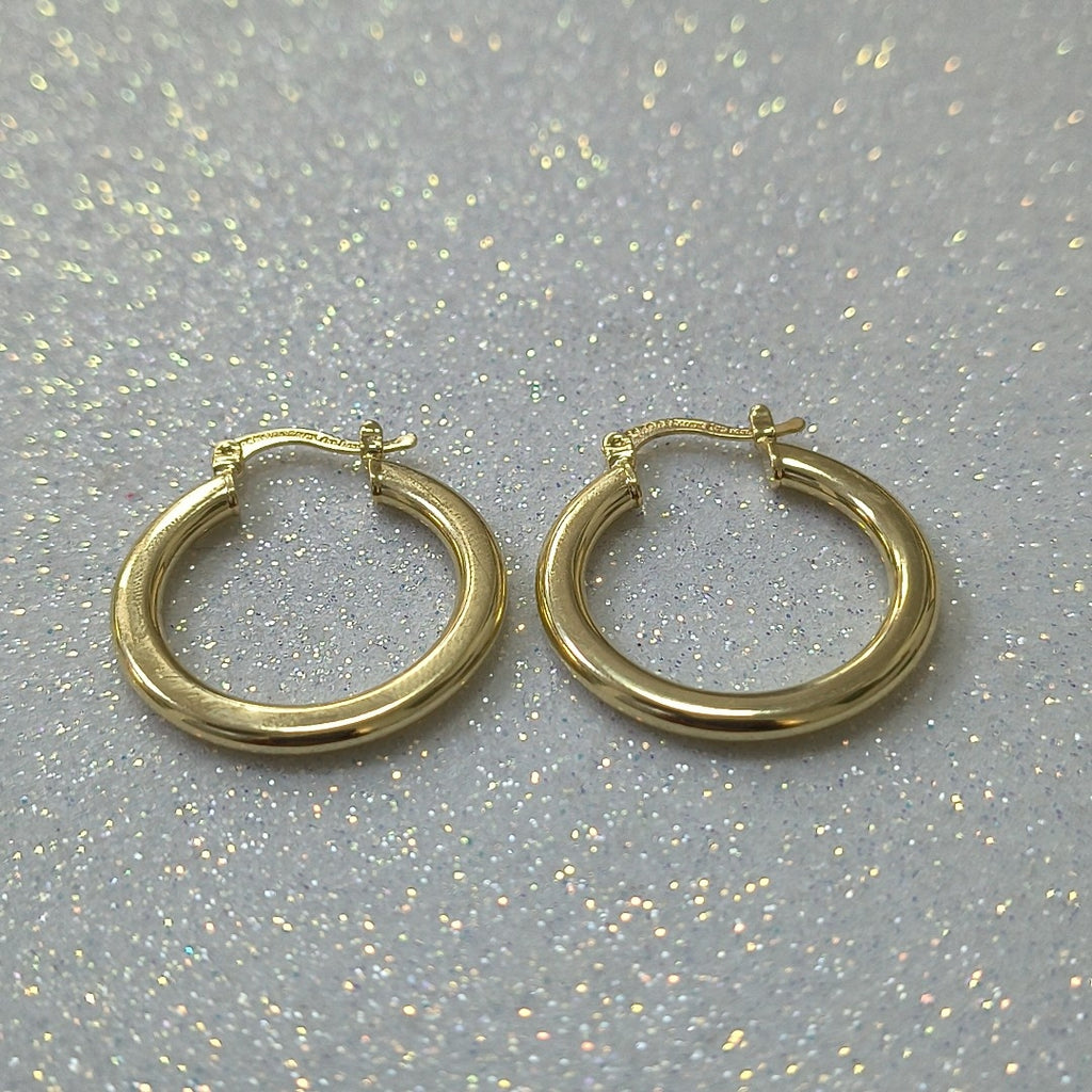 ARETES TEJIDO ARRACADA LISA 14K 2 GR (NUEVO)