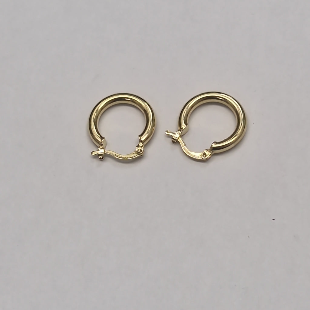 ARETES TEJIDO ARRACADAS LISAS 14K 1.6 GR (NUEVO)