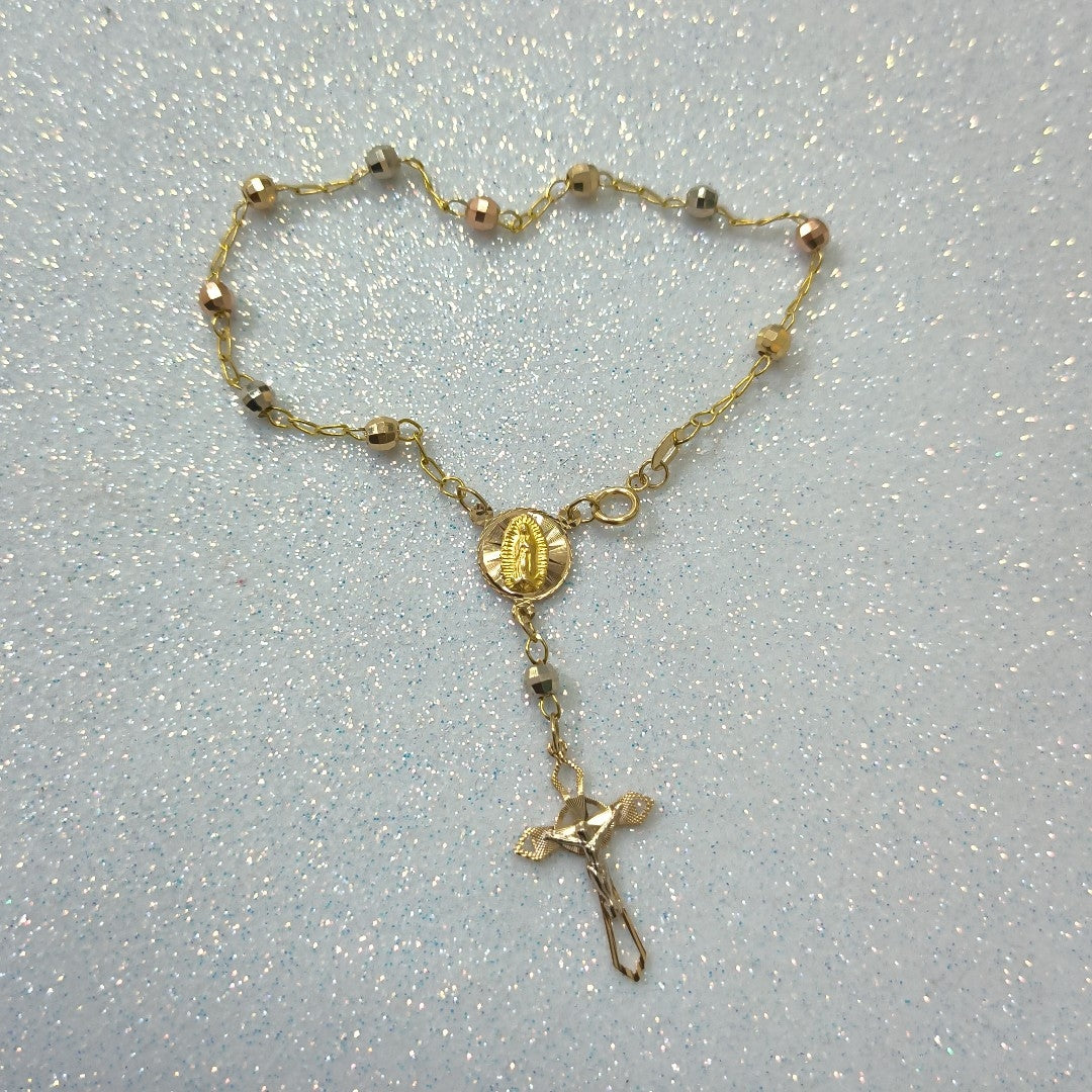 PULSERA DECENARIO COMBINADO 14K 18 CM 3.3 GR (NUEVO)
