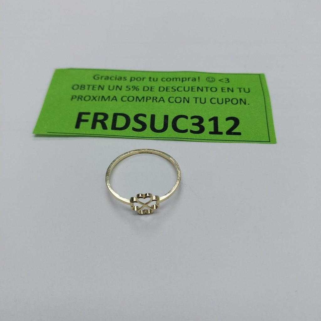ANILLOS ANILLITO FIG TREBOL 4 HOJAS 10K TALLA 8 0.8 GR (NUEVO)