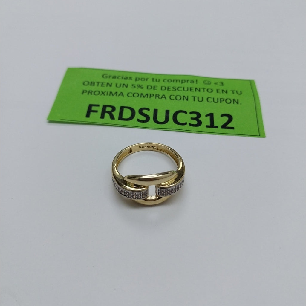 ANILLO ANILLITO C CIRCONIAS 10K 7.5 TALLA 2.6 GR (NUEVO)