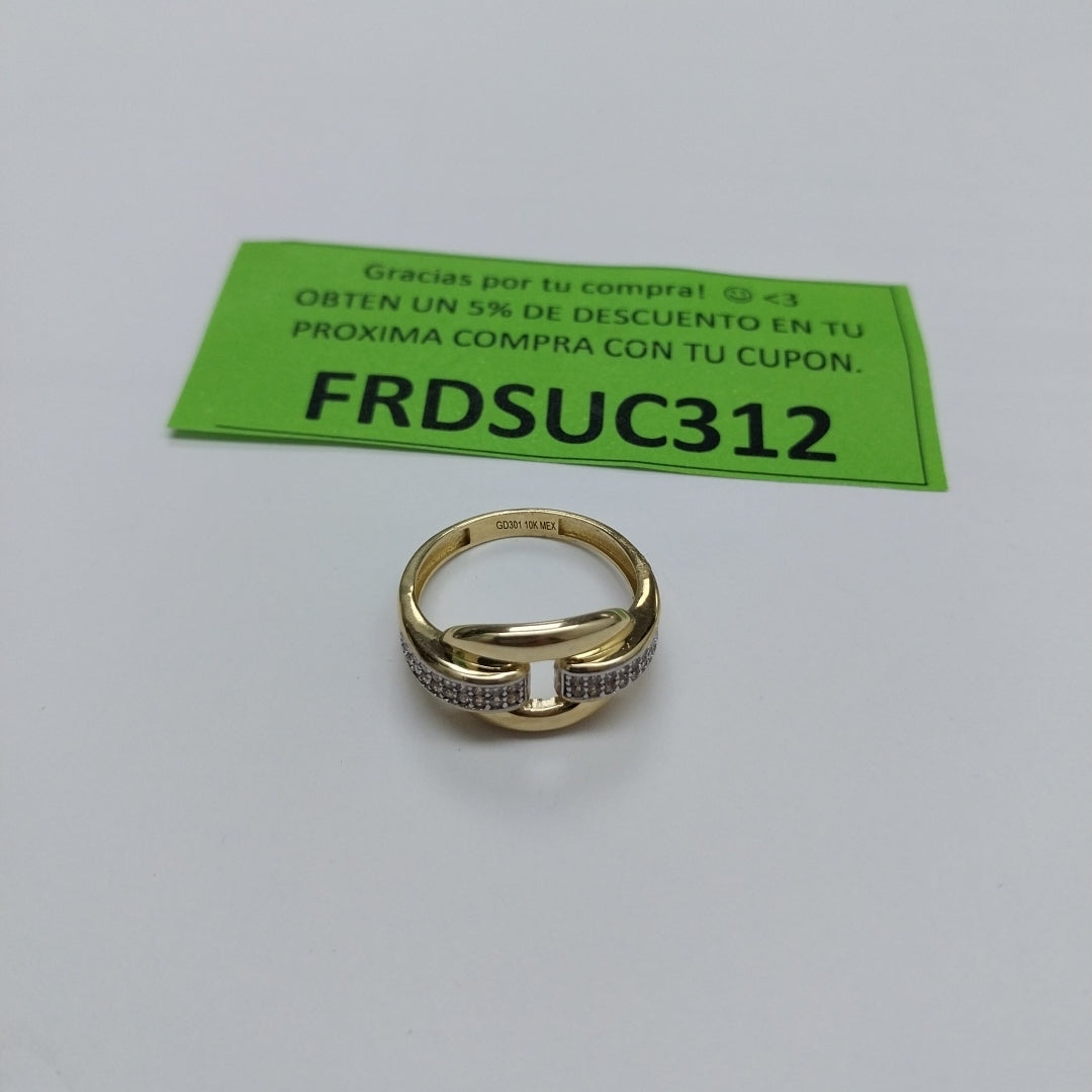 ANILLO ANILLITO C CIRCONIAS 10K 7.5 TALLA 2.6 GR (NUEVO)