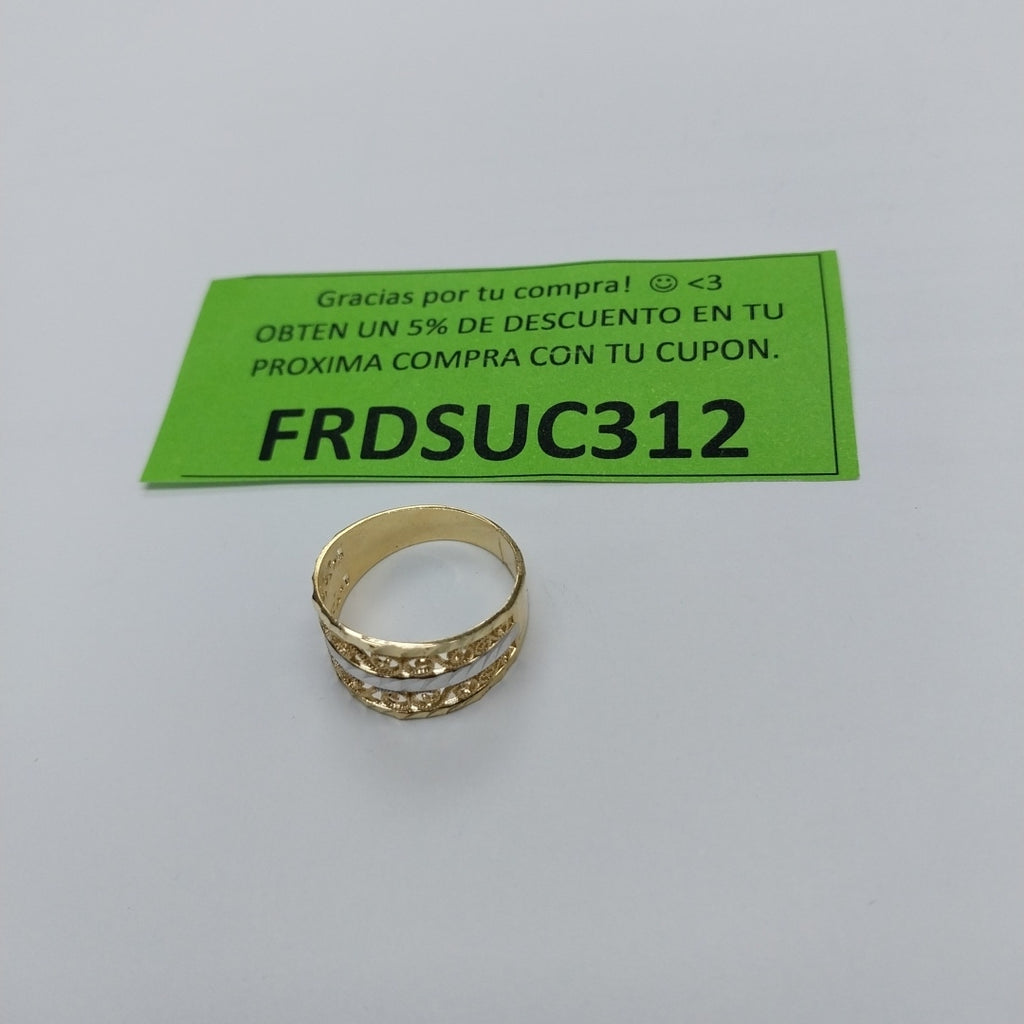 ANILLOS TIPO FILIGRANA COMBINADO 14K TALLA 7 2.8 GR (NUEVO)