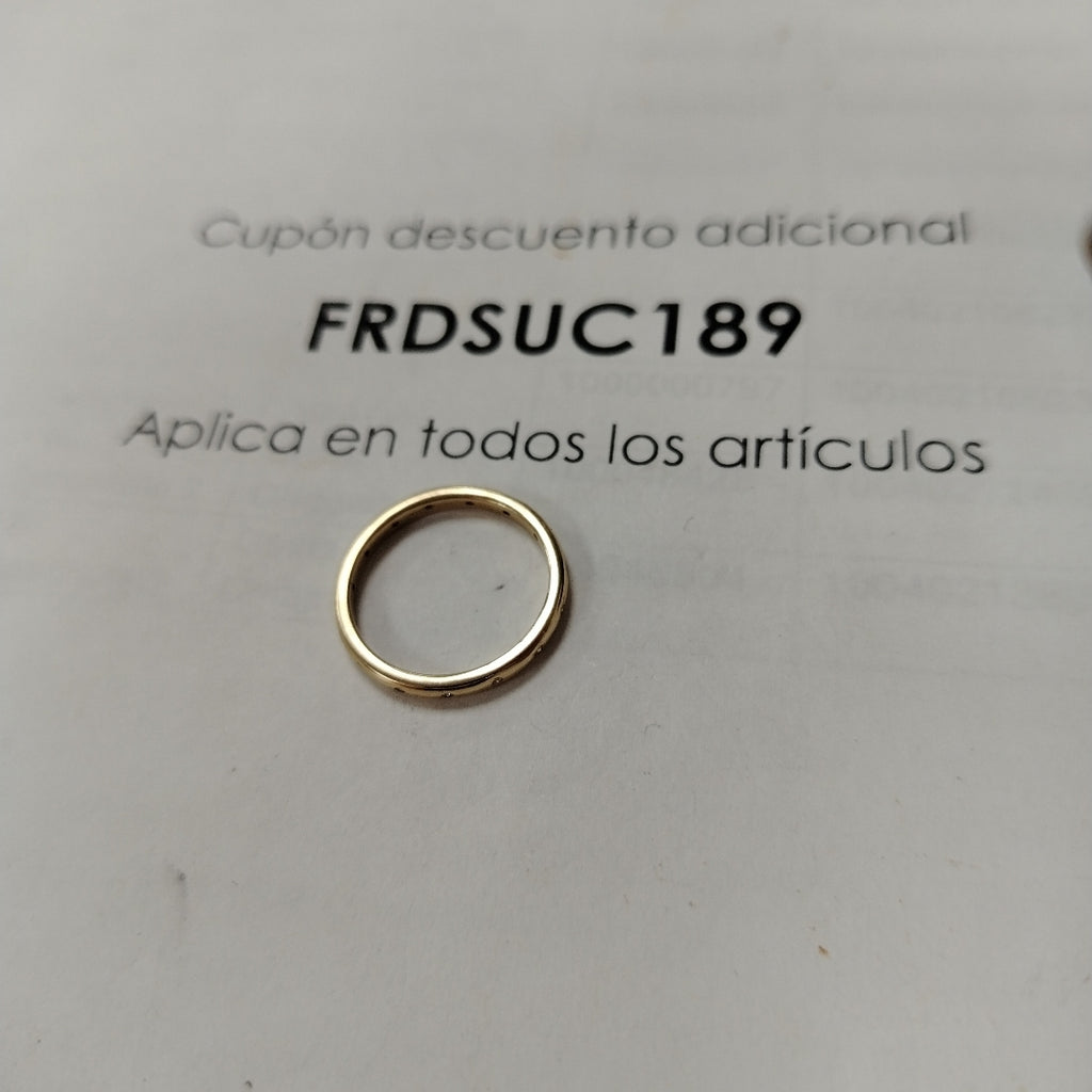 ANILLO ARGOLLA C CIRCONIAS 14K 7 TALLA 2.5 GR (NUEVO)