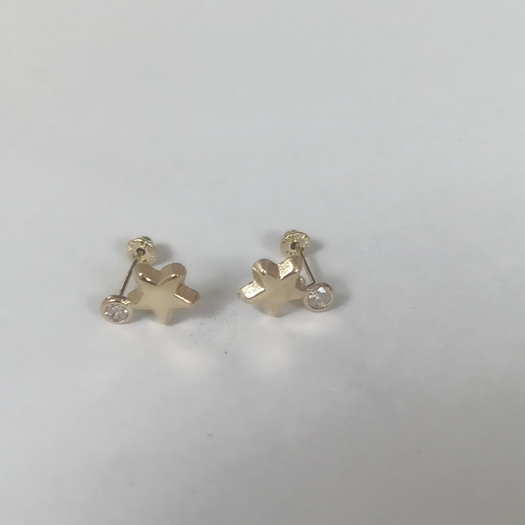 BROQUELES BROQUEL FIG ESTRELLA C CIRCONIA 14K 0.2603 GR (NUEVO)