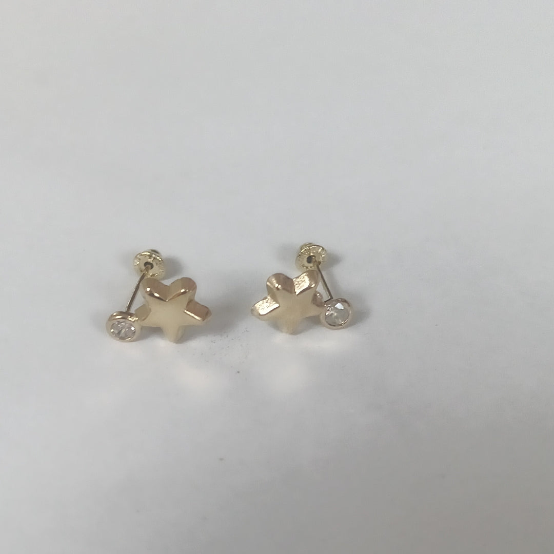 BROQUELES BROQUEL FIG ESTRELLA C CIRCONIA 14K 0.2603 GR (NUEVO)