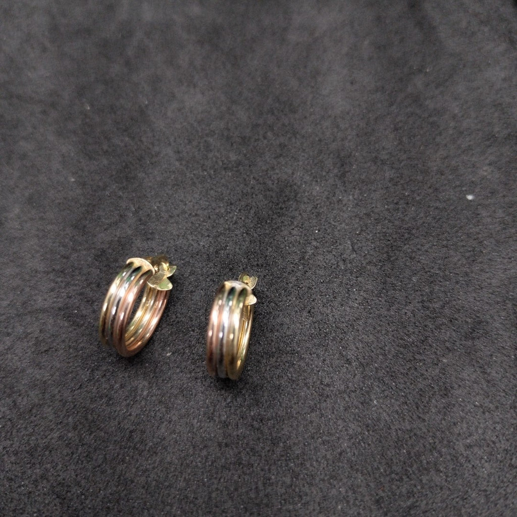 ARRACADAS PAR ORO COMBINADO 14 K 1.5 GRMS (SEMINUEVO)