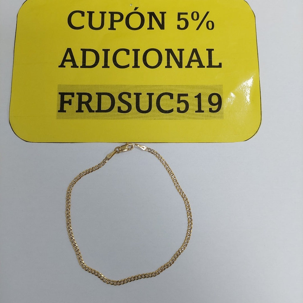 PULSERAS BARBADA DIAMANTADA ORO 14K 18 CM 2.5 GR (NUEVO)