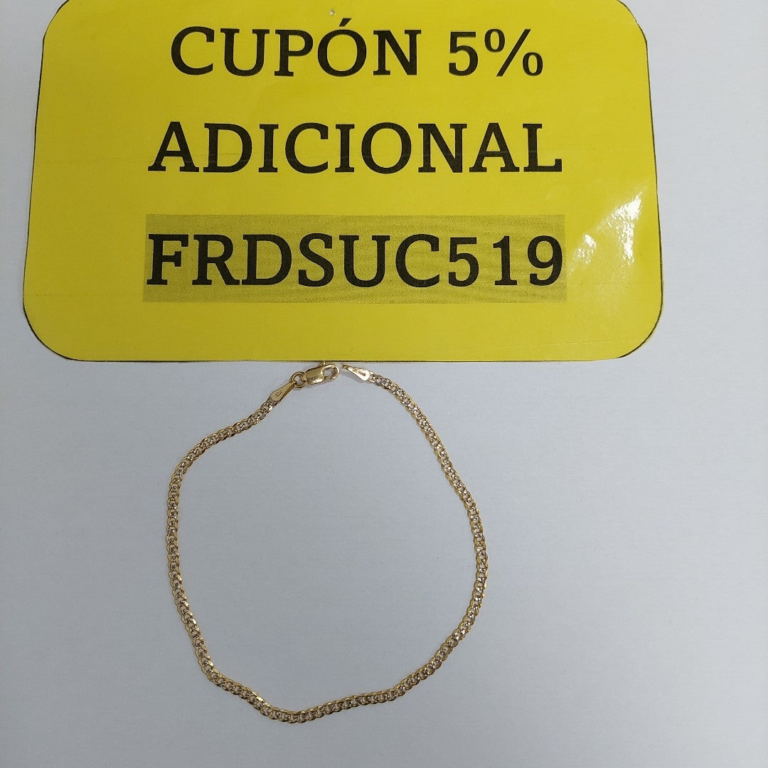 PULSERAS BARBADA DIAMANTADA ORO 14K 18 CM 2.5 GR (NUEVO)