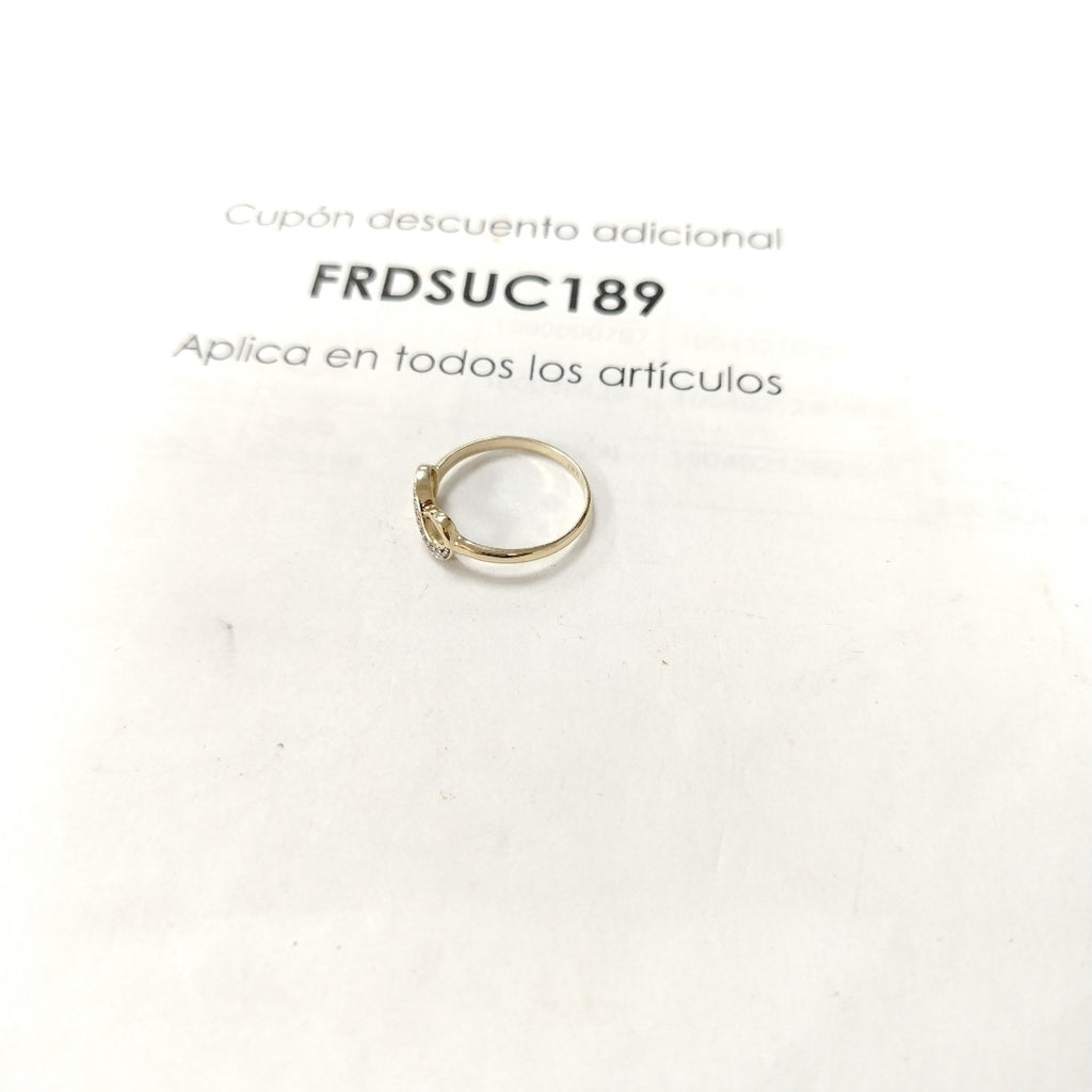 ANILLO ANILLITO FIG INFINITO C CIRCONIAS 14K 9 TALLA 1.9 GR (NUEVO)