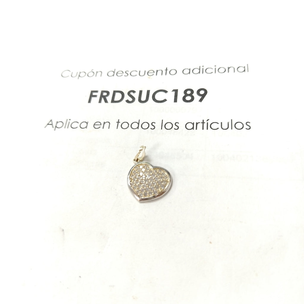 DIJE CORAZON CON CIRCONIAS 14K 1.8 GR (NUEVO)