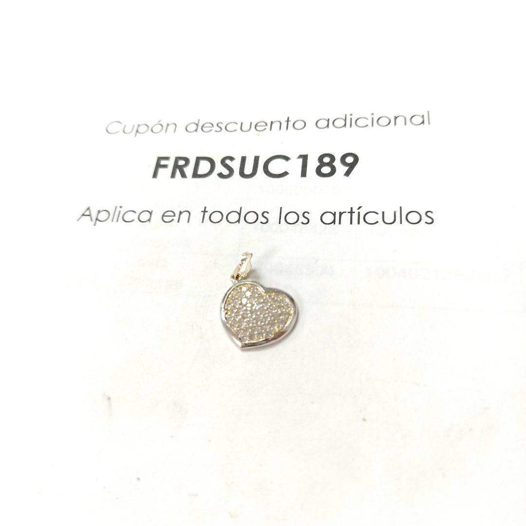 DIJE CORAZON CON CIRCONIAS 14K 1.8 GR (NUEVO)