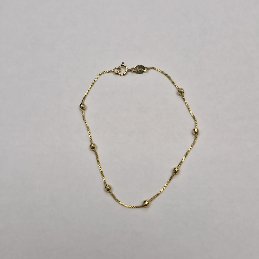 PULSERA ESPECIAL CON BOLITAS 14K 18 CM 1.4 GR (NUEVO)