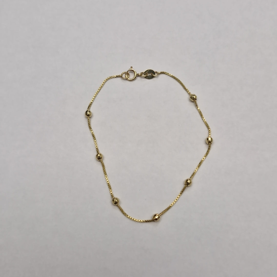 PULSERA ESPECIAL CON BOLITAS 14K 18 CM 1.4 GR (NUEVO)
