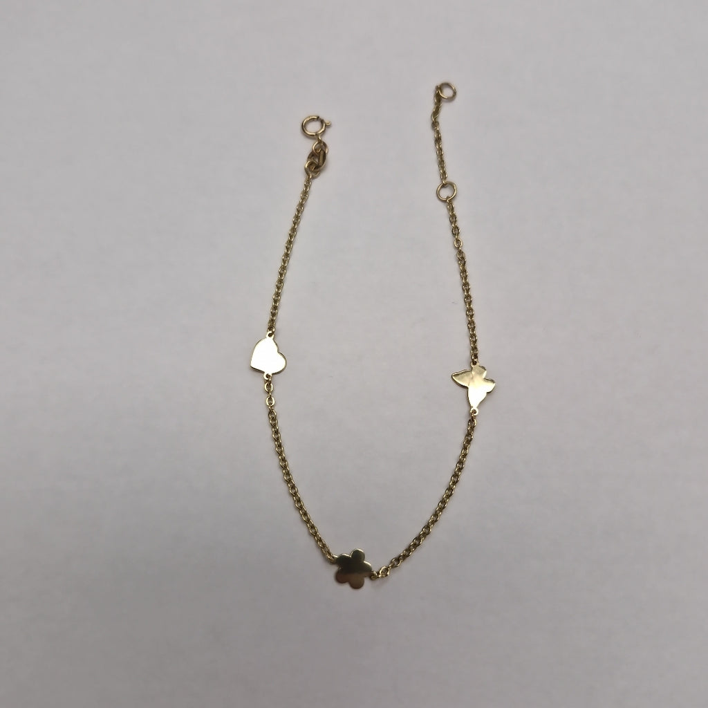PULSERA ESPECIAL C FIGURAS 14K 18 CM 1.7 GR (NUEVO)