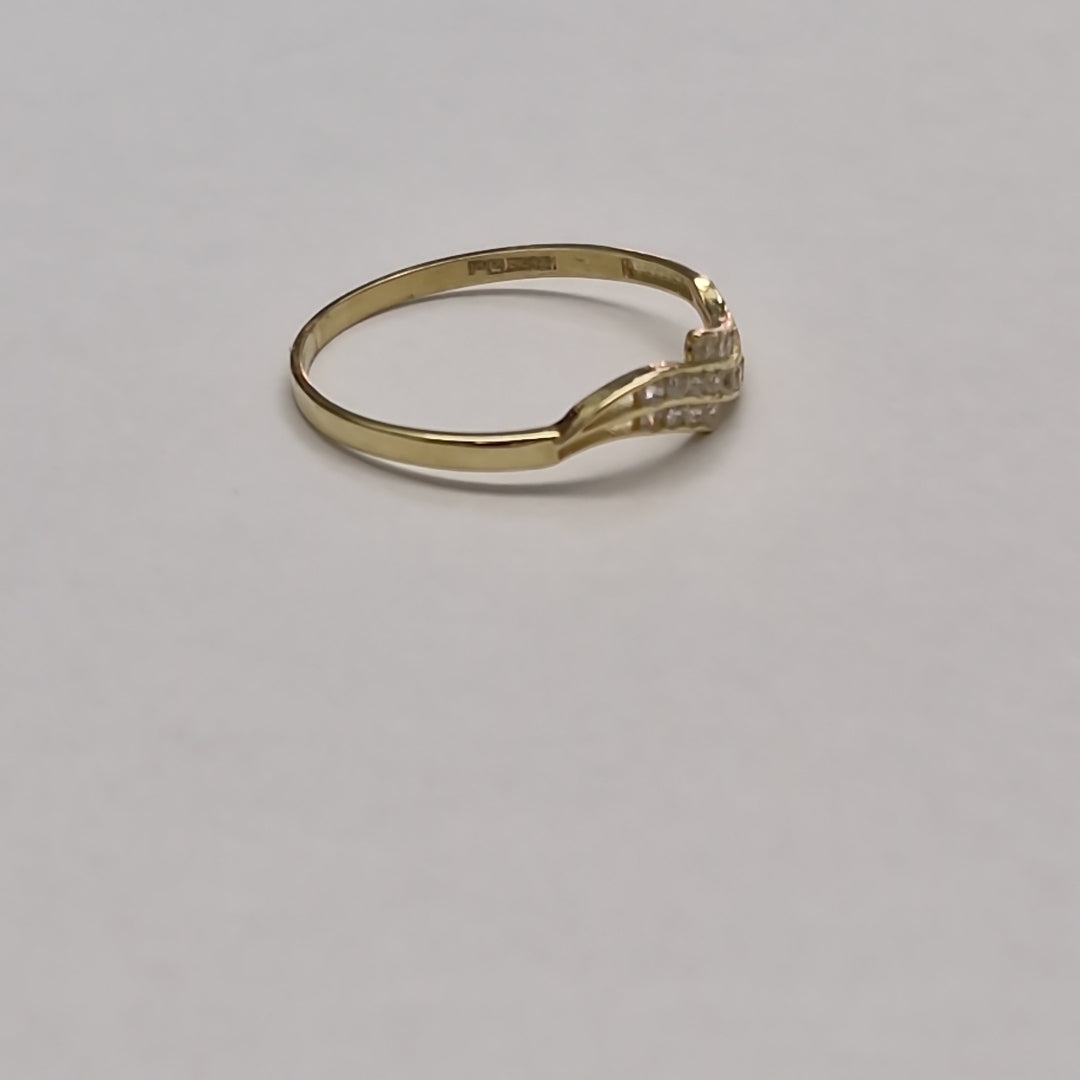 ANILLOS C CIRCONIAS 14K TALLA 8 0.8 GR (NUEVO)