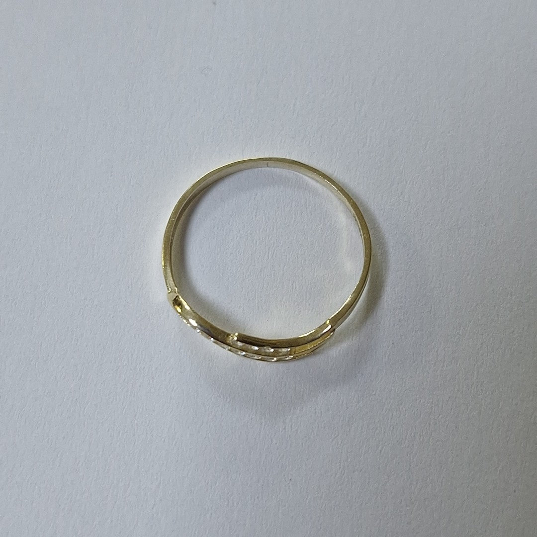 ANILLOS CON CIRCONIAS 14K TALLA 7 0.9 GR (NUEVO)