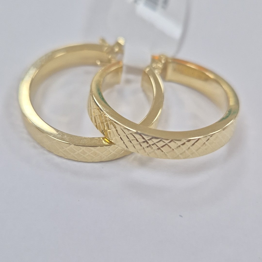 ARETES TEJIDO ARRACADAS FACETADAS 14K 3 GR (NUEVO)