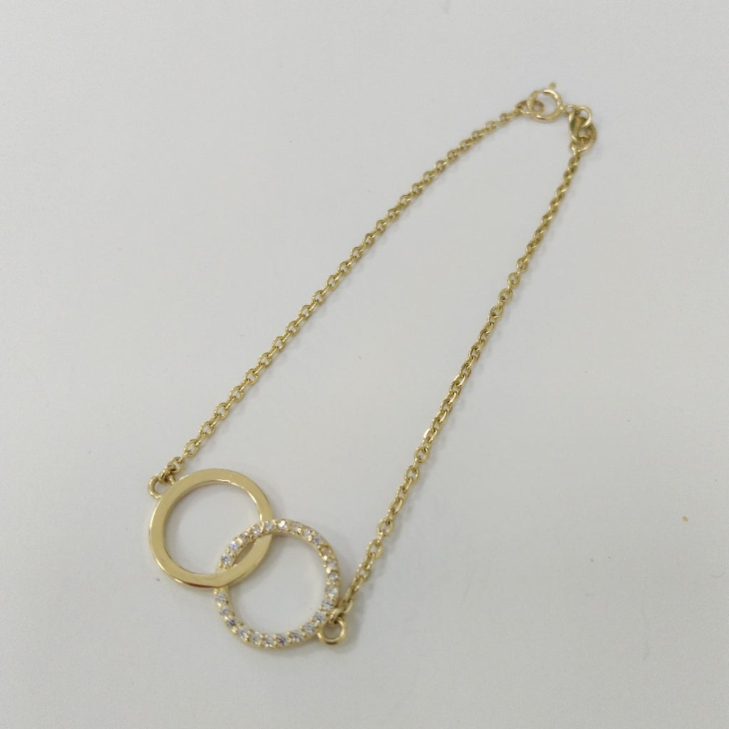 PULSERA TEJIDO ESPECIAL FIG AROS UNIDOS C CIRCS 14K 18 CM 2.1 GR (NUEVO)
