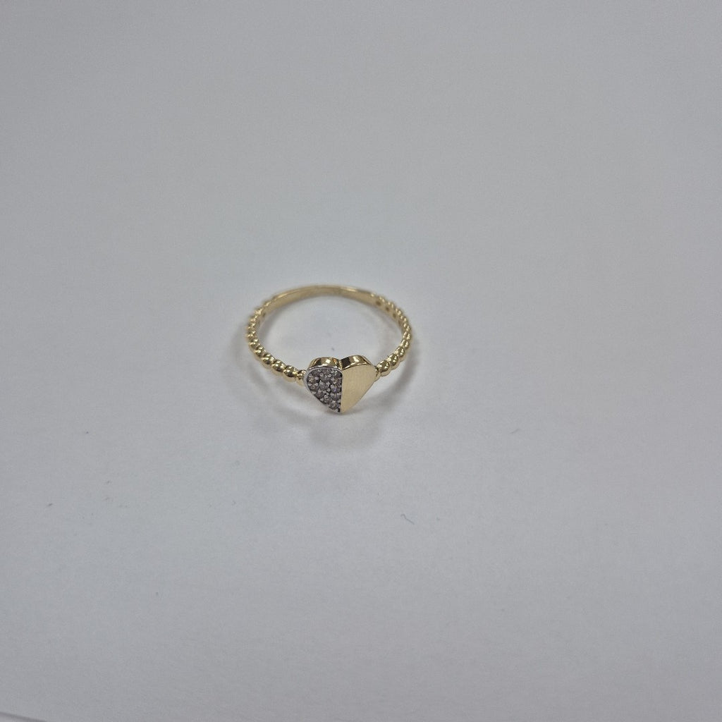 ANILLO ANILLITO FIG CORAZON C CIRCONIAS 14K 7 TALLA 1.6 GR (NUEVO)