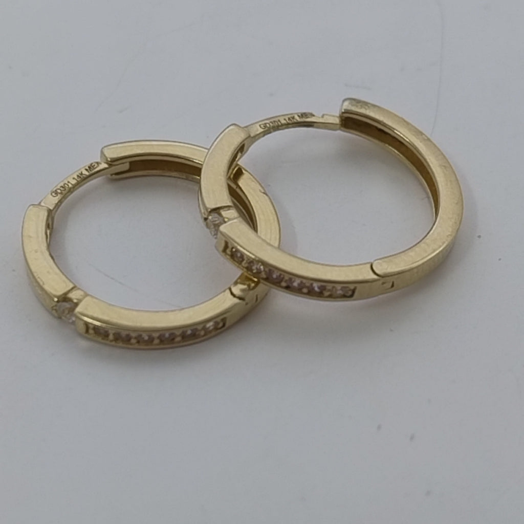 ARETES ARRACADAS LISAS 14K 2.3 GR (NUEVO)
