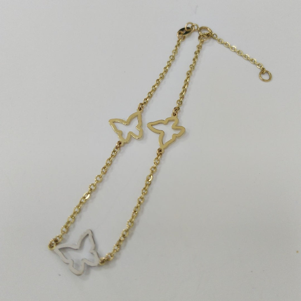 PULSERA ESPECIAL C MARIPOSAS 14K 18 CM 1.7 GR (NUEVO)