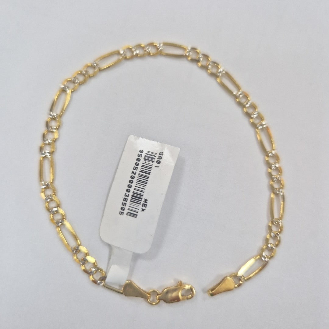 PULSERA 3X1 DIAMANTADA 14K 21 CM 5.2 GR (NUEVO)