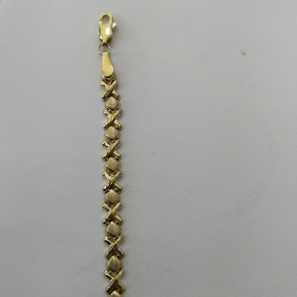 PULSERA ESPECIAL XOXO 14K 18 CM 6.2 GR (NUEVO)