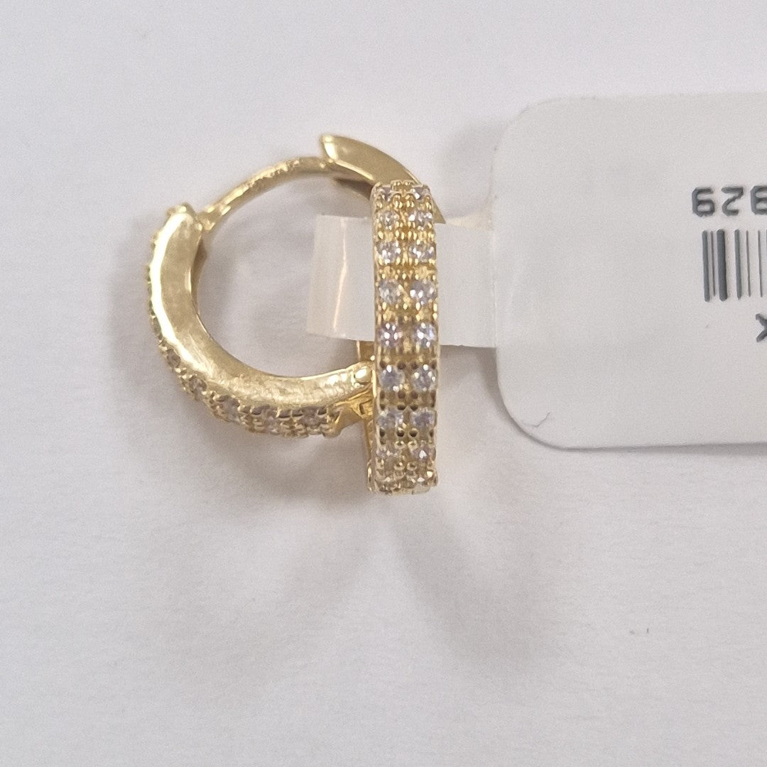 ARETES HUGGIES C CIRCONIAS 14K 1.7 GR (NUEVO)