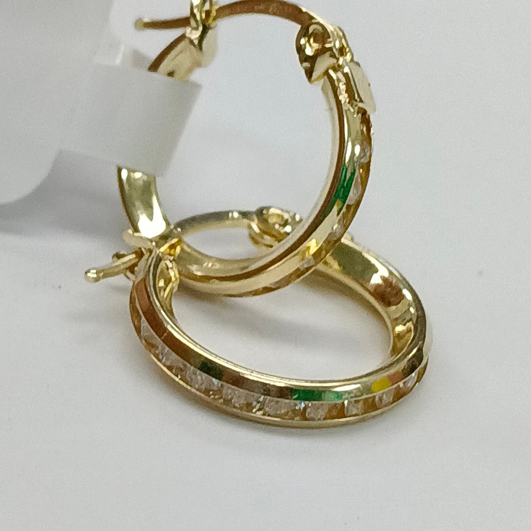 ARETES ARRACADAS CON CIRCONIAS 10K 1.4 GR (NUEVO)