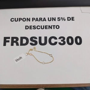 PULSERA ESPECIAL CON CORAZONES 10K 18 CM 1.3 GR (NUEVO)