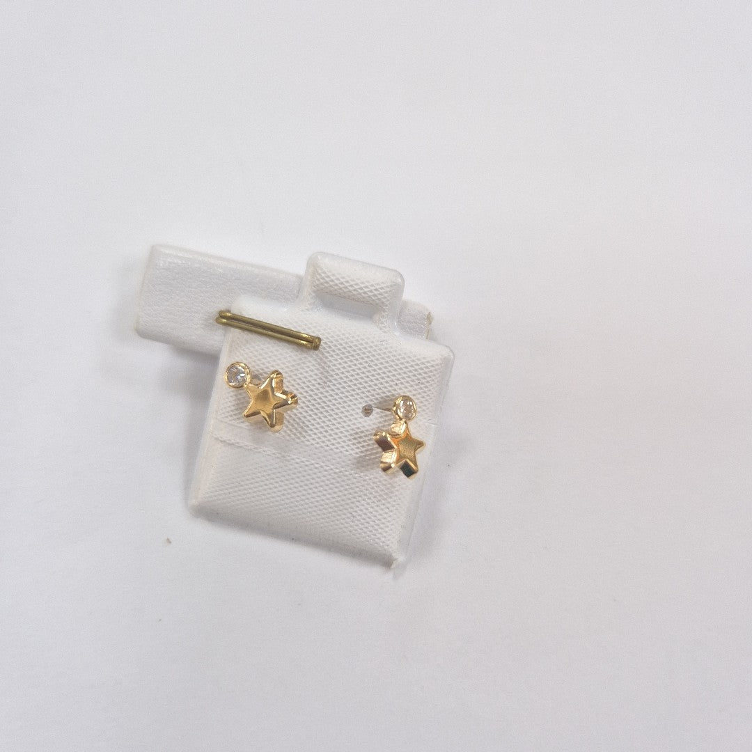 BROQUELES BROQUEL FIG ESTRELLA C CIRCONIA 14K 0.2603 GR (NUEVO)