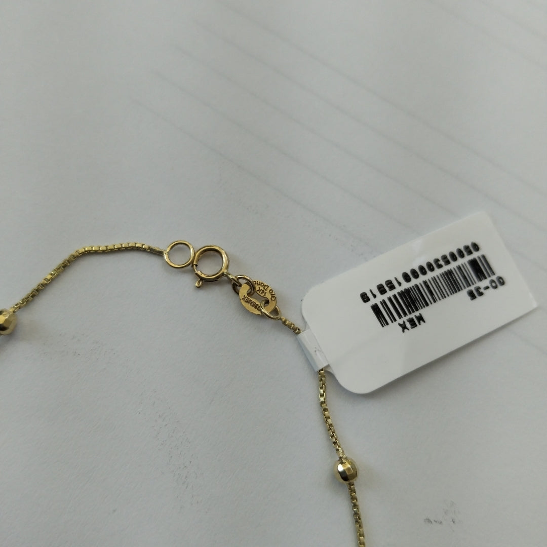 PULSERA ESPECIAL CON BOLITAS 14K 18 CM 1.4 GR (NUEVO)