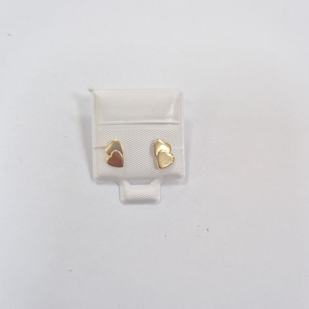 BROQUELES BROQUEL CORAZON DOBLE 14K 0.2171 GR (NUEVO)