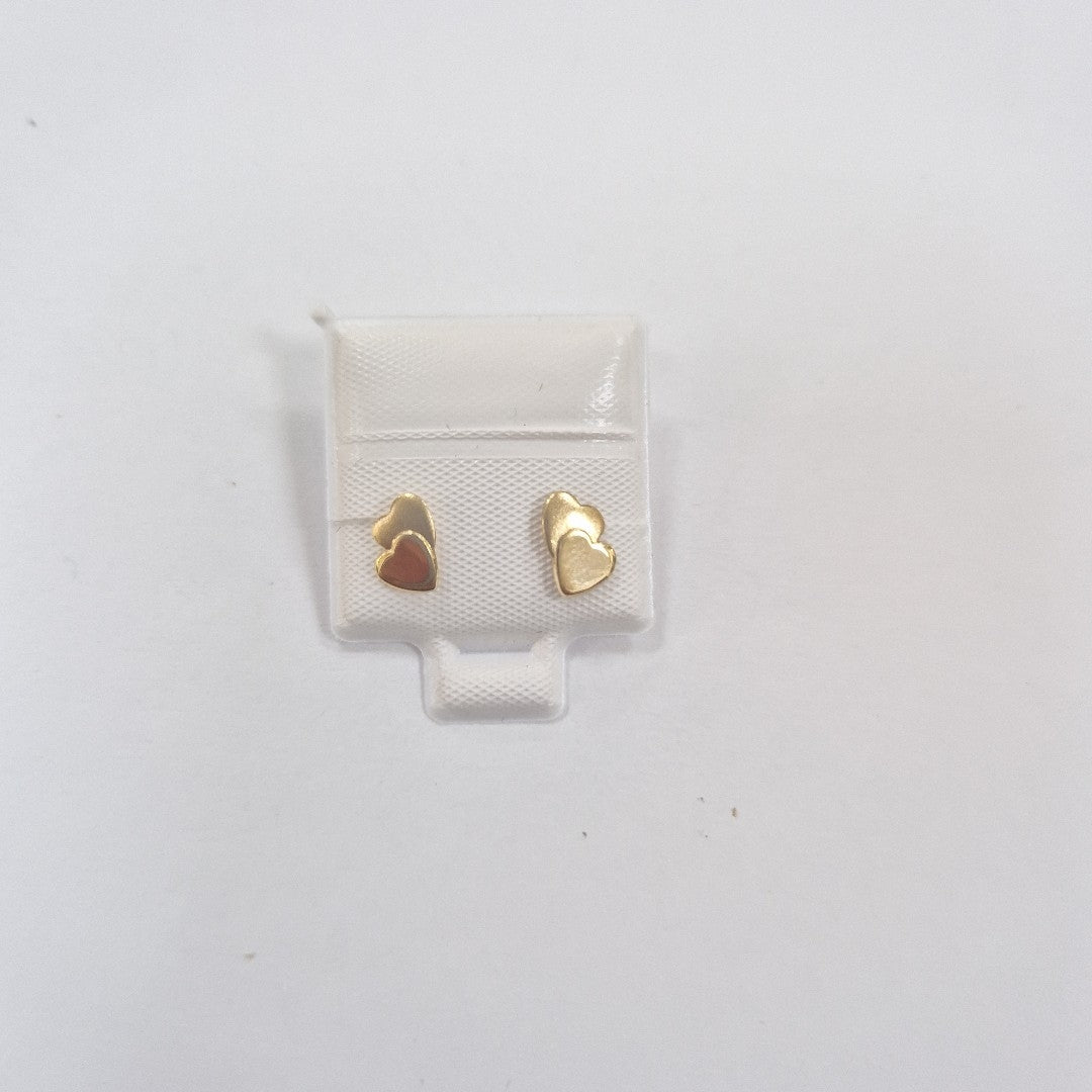 BROQUELES BROQUEL CORAZON DOBLE 14K 0.2171 GR (NUEVO)