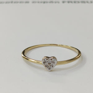 ANILLO ANILLITO CORAZON C CIRCONIA 14K 9 TALLA 0.9 GR (NUEVO)
