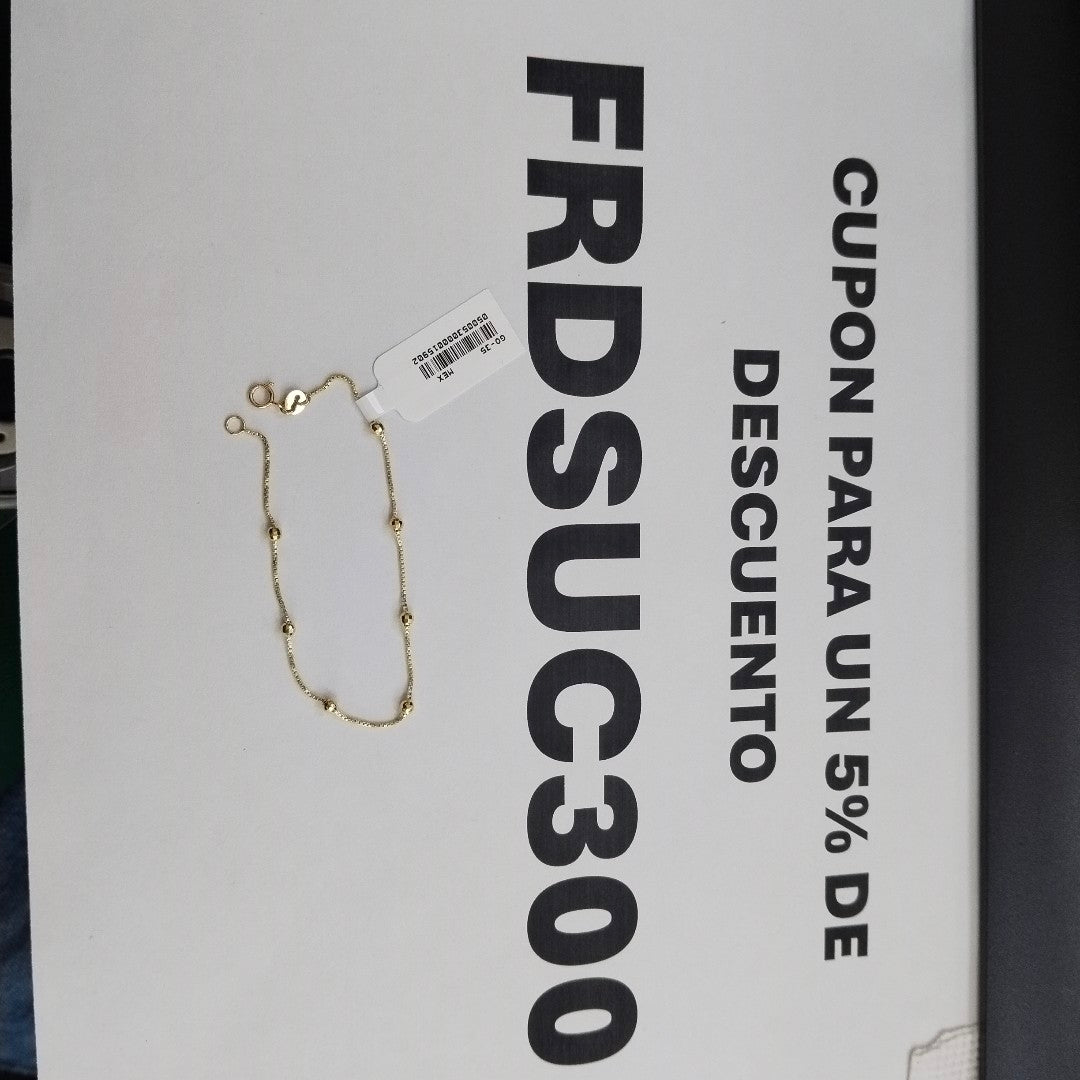 PULSERA ESPECIAL CON BOLITAS 14K 18 CM 1.4 GR (NUEVO)