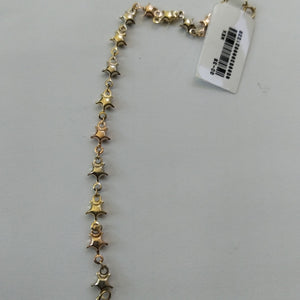 PULSERA TEJIDO ESPECIAL ESTRELLAS COMBINADAS 14K 18 CM 2.1 GR (NUEVO)