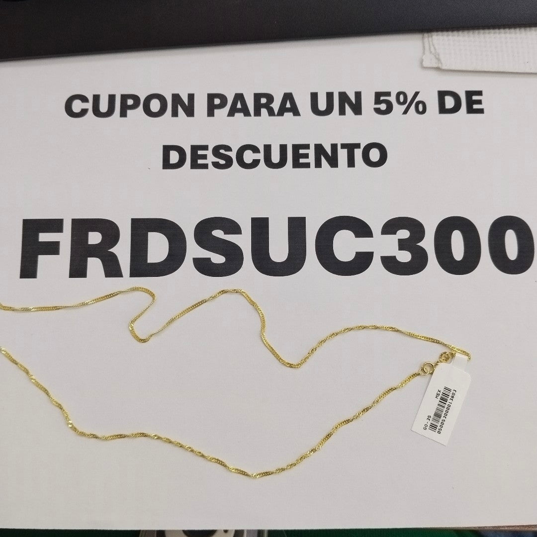 CADENA MEDIO TORZAL 10K 55 CM 2.5 GR (NUEVO)