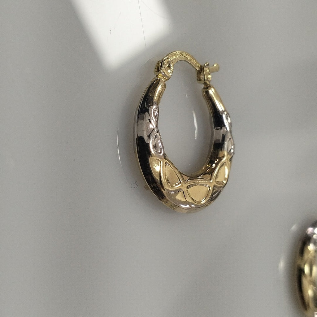ARETES ARRACADAS COMBINADAS CON INFINITO 14K 2.2 GR (NUEVO)