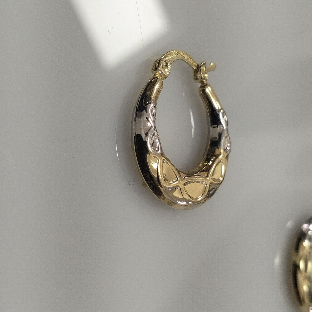 ARETES ARRACADAS COMBINADAS CON INFINITO 14K 2.2 GR (NUEVO)