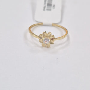 ANILLOS FLOR Y CIRCONIA 14K TALLA 8 1.1 GR (NUEVO)