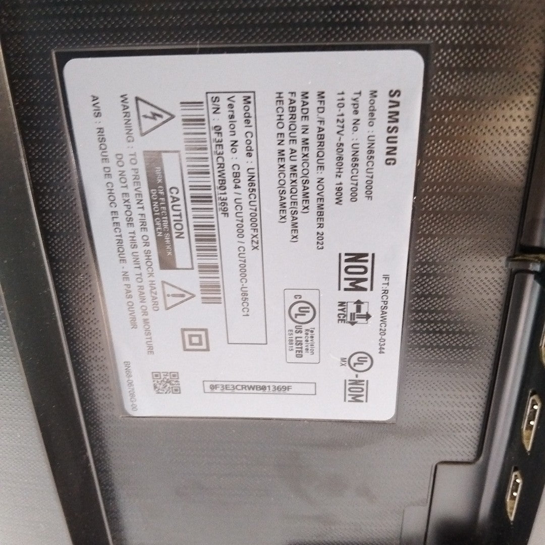 PANTALLA SAMSUNG UN65CU7000F (2023) 65" LED 4K (SEMINUEVO)